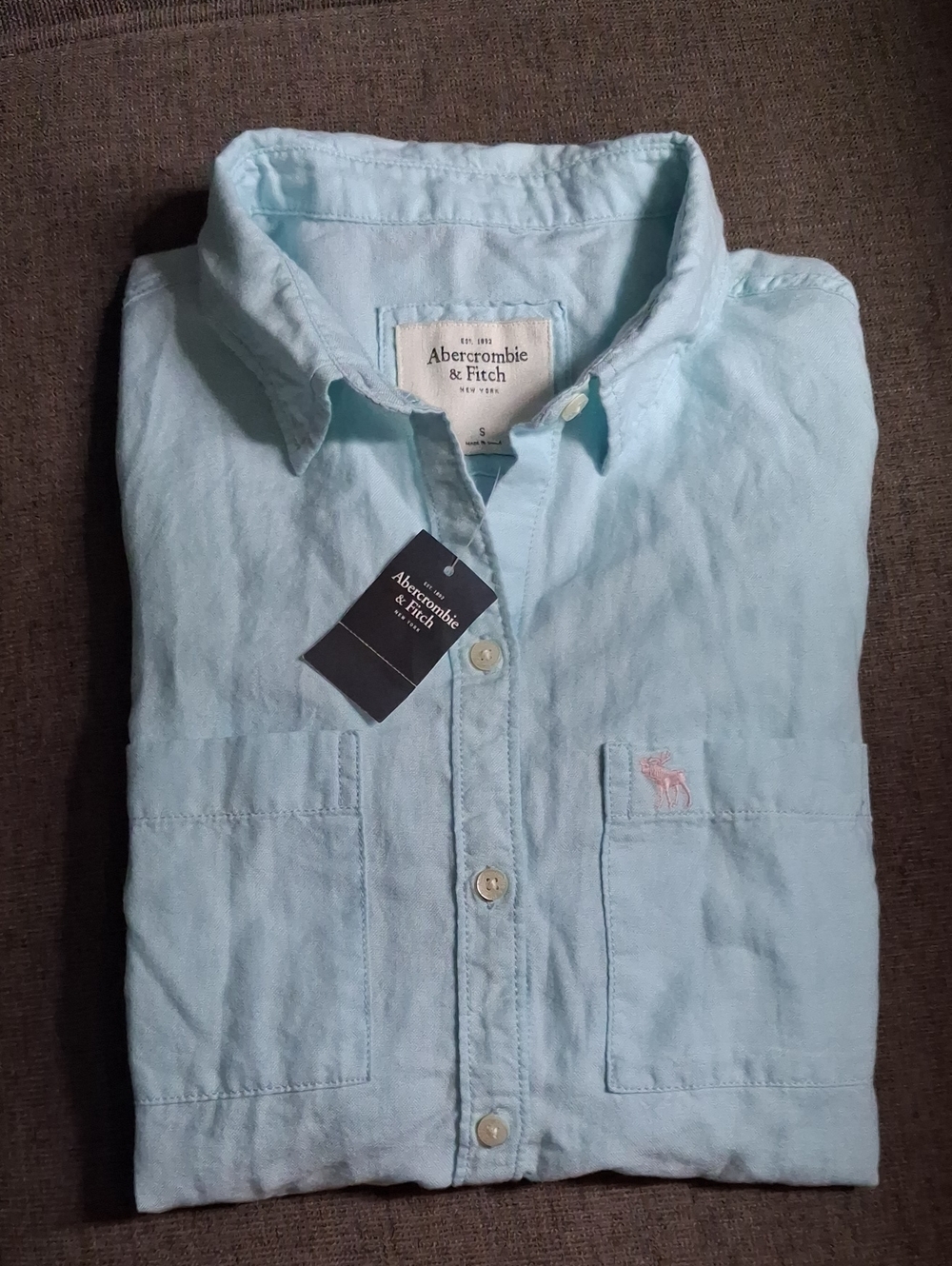 Abercrombie & Fitch Light Blue, Long Sleeve Button-Up Shirt Womens Size Small